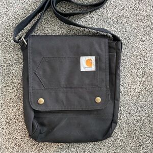 Carhartt Black Canvas Messenger Bag with Contrast Logo